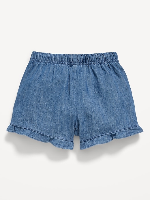 Image number 2 showing, Ruffled Jean Shorts for Toddler Girls
