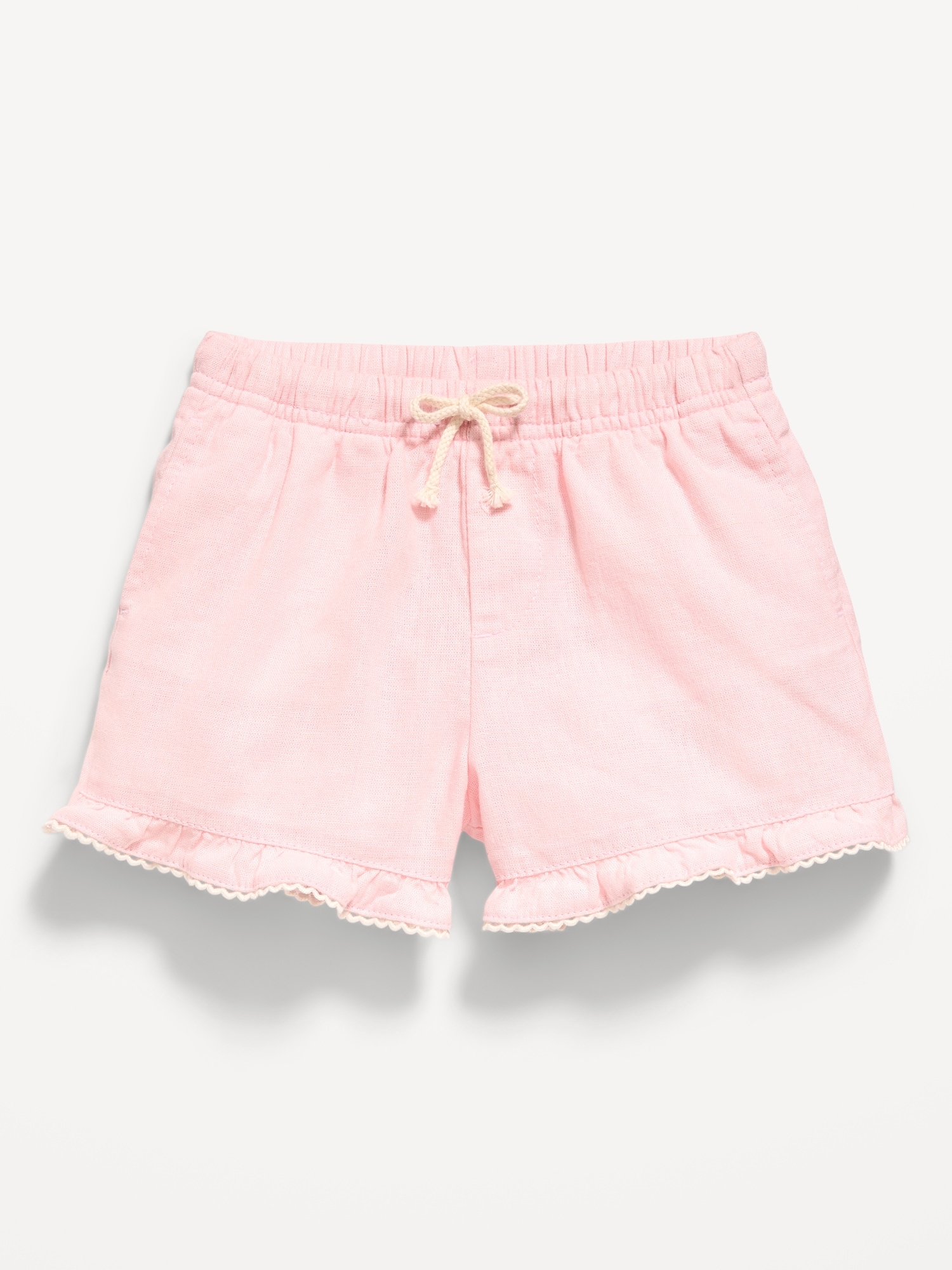 Linen-Blend Ruffled Shorts for Toddler Girls