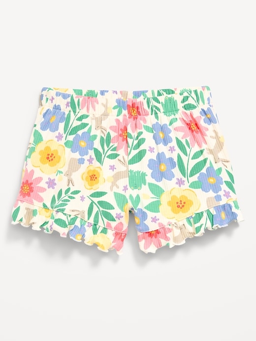 Image number 1 showing, Ribbed Ruffled Shorts for Toddler Girls