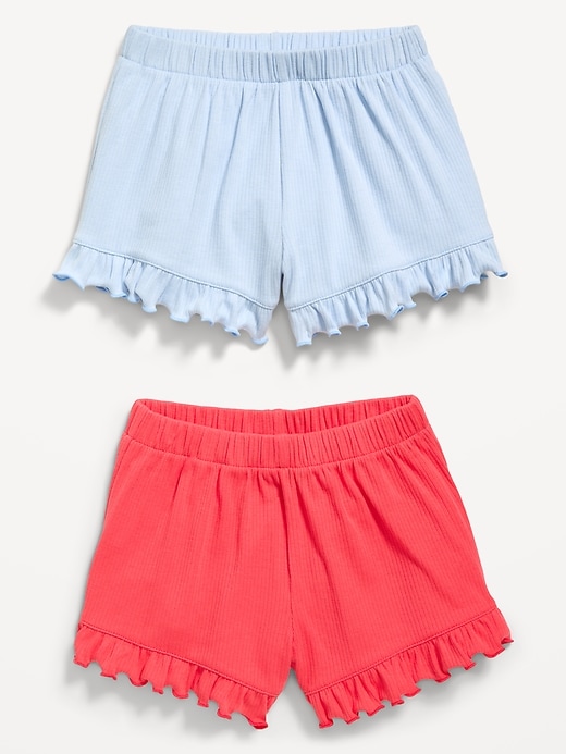 Image number 2 showing, Ruffle-Hem Ribbed Shorts 2-Pack for Toddler Girls