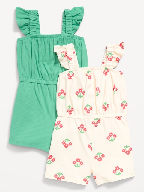 Sleeveless Romper 2-Pack for Toddler Girls