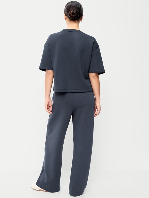 Image number 6 showing, High-Waisted Bounce Fleece Wide-Leg Sweatpants