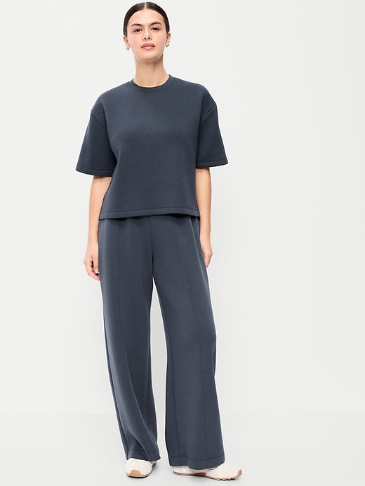 Image number 5 showing, High-Waisted Bounce Fleece Wide-Leg Sweatpants