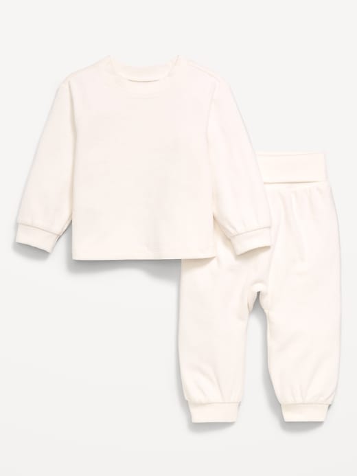 Image number 1 showing, Cozy-Knit Long-Sleeve Top and Leggings Set for Baby