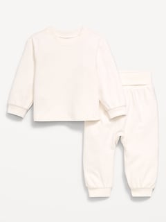 Cozy-Knit Long-Sleeve Top and Leggings Set for Baby
