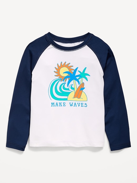 Image number 1 showing, Long-Sleeve Graphic Rashguard Swim Top for Toddler Boys