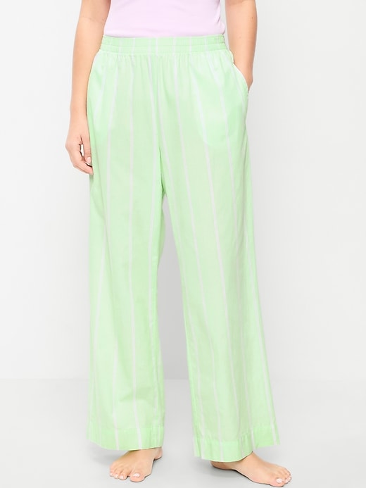 Image number 5 showing, High-Waisted Poplin Pajama Pant