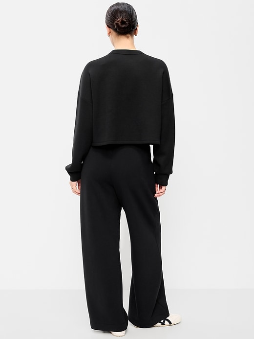 Image number 5 showing, High-Waisted Bounce Fleece Wide-Leg Sweatpants