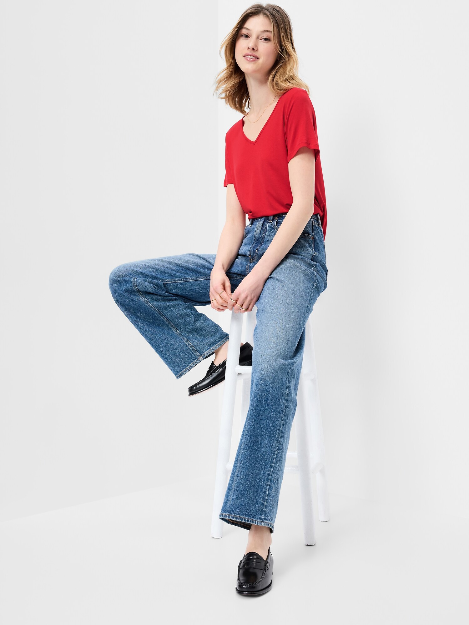Женская футболка Old Navy Luxe Slub-Knit, цвет: Amaryllis — фото 3
