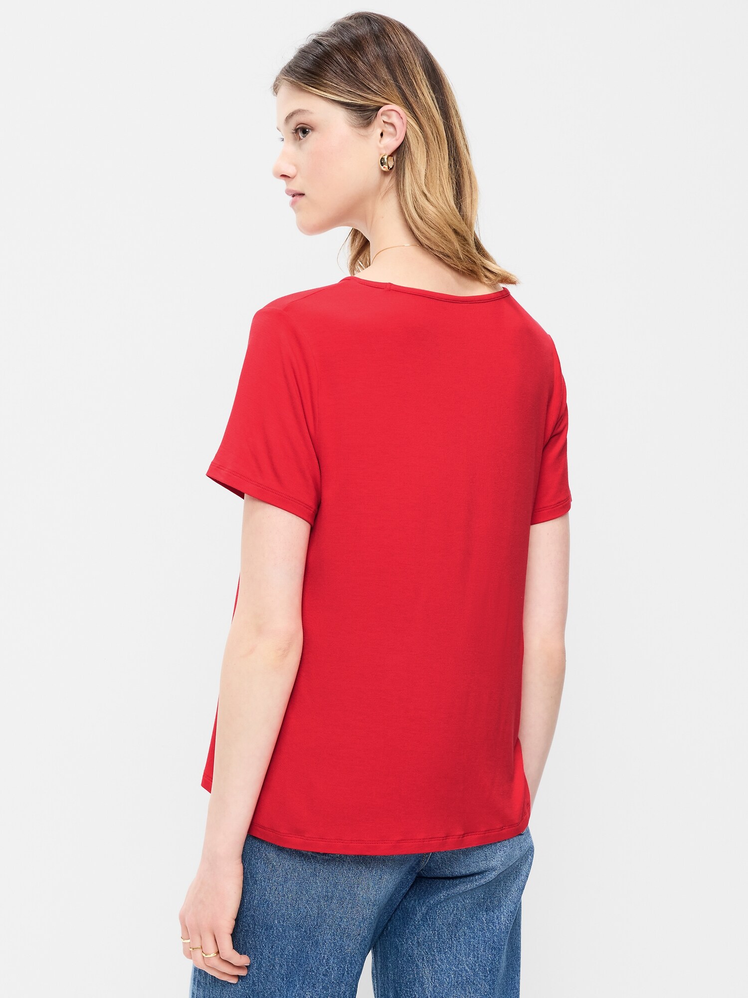 Женская футболка Old Navy Luxe Slub-Knit, цвет: Amaryllis — фото 2