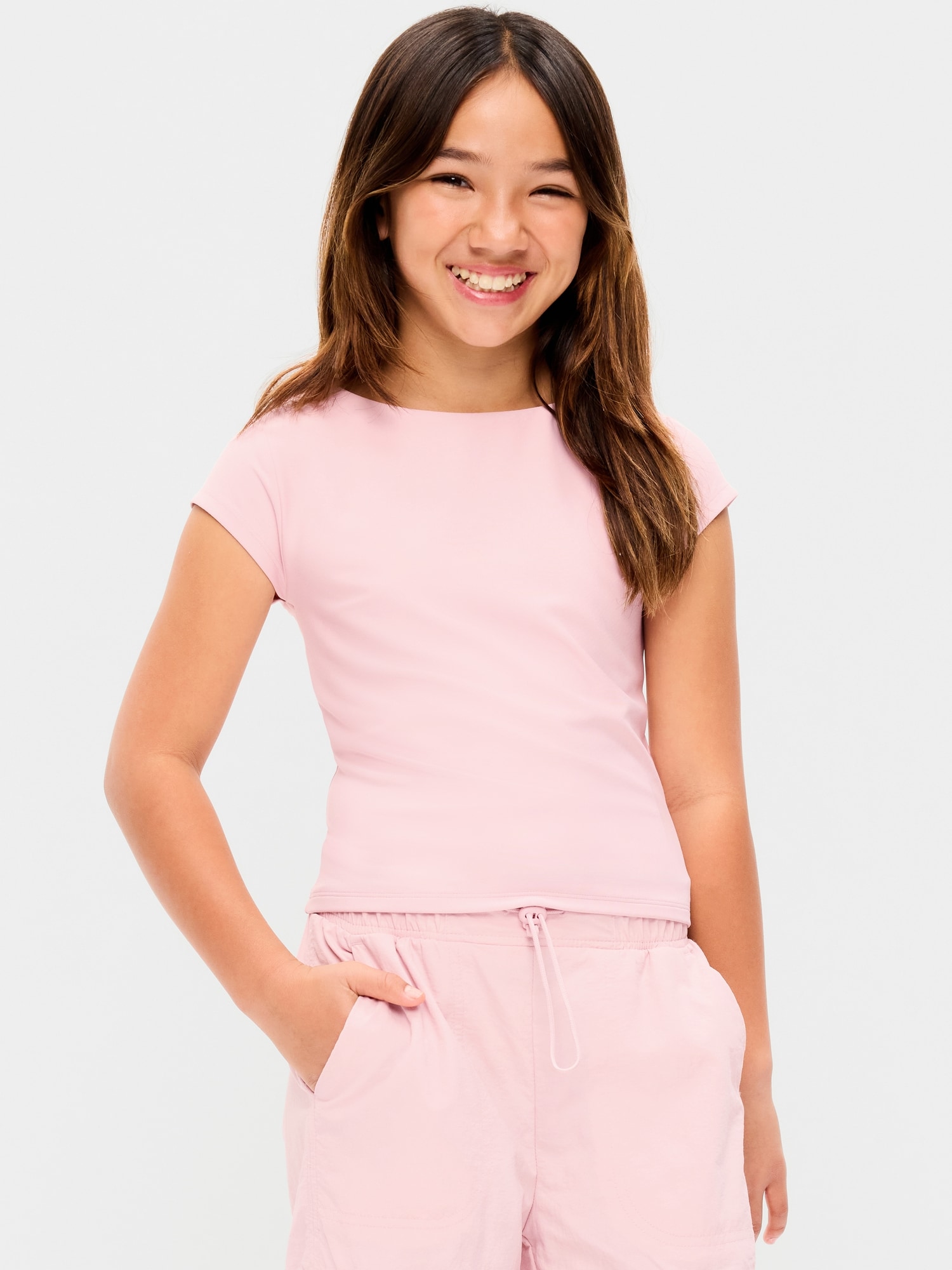 PowerSoft Fitted Twist Back Top for Girls