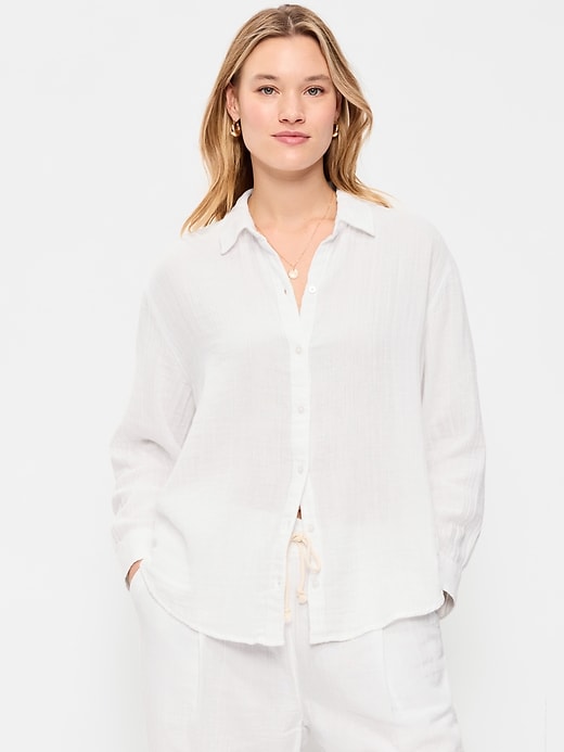 Image number 5 showing, Open-Back Button-Down Shirt