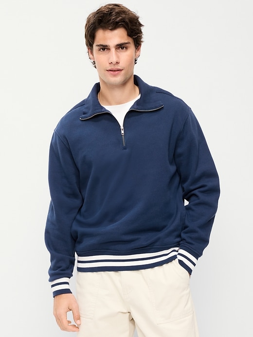 Image number 1 showing, Collared Nautical Fleece Pullover