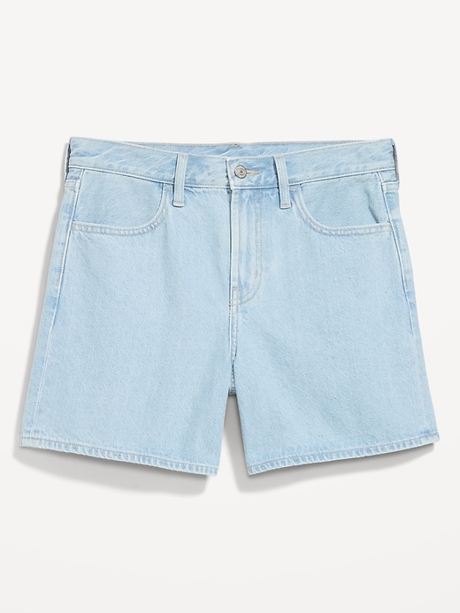 Image number 1 showing, High-Waisted Wow Baggy Jean Shorts -- 5-inch inseam