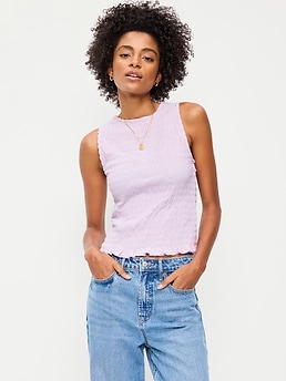 Sleeveless Smocked Tank Top - image 3