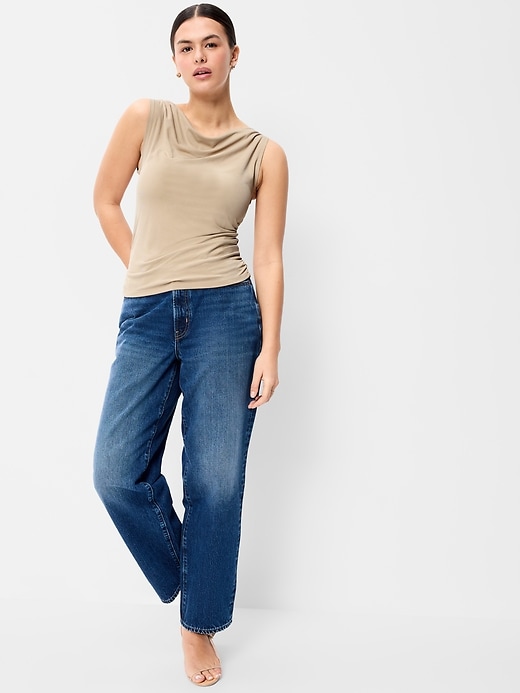 Image number 3 showing, Slit-Neck Ruched Top