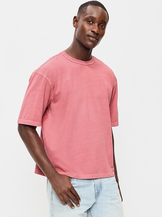 Image number 1 showing, Garment-Dyed Heavyweight Cropped T-Shirt