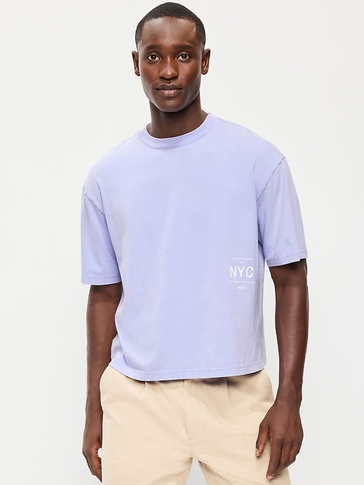 Image number 1 showing, Heavyweight Graphic Cropped T-Shirt