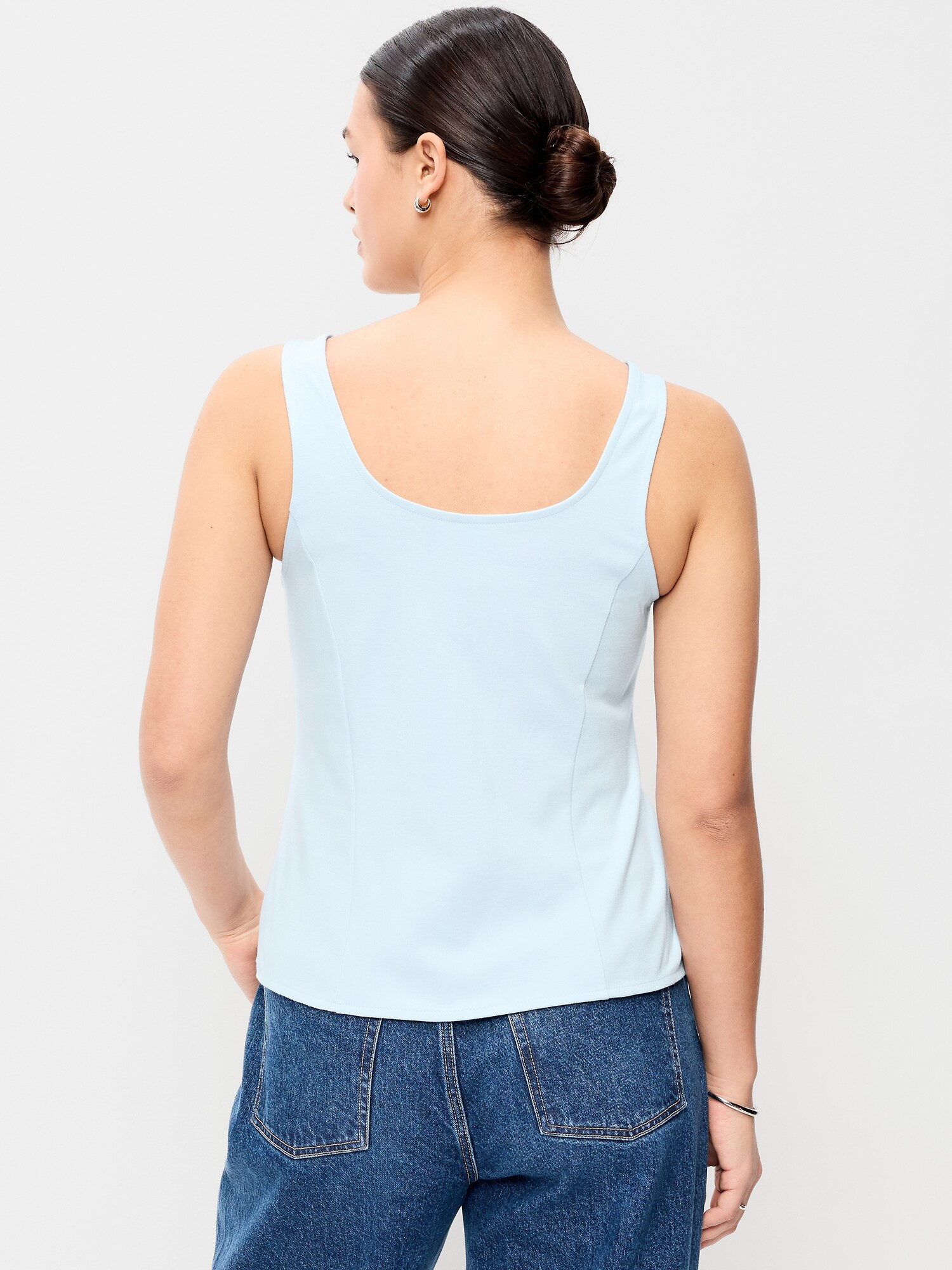 Женский топ Old Navy Sleeveless Button-Down Top, цвет: Небесно-голубой — фото 6