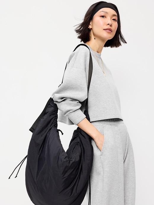 Image number 3 showing, Bounce Fleece Crew-Neck Cropped Top