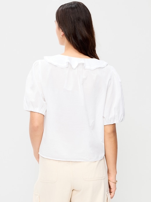 Image number 6 showing, Ruffle Collar Button-Down Top