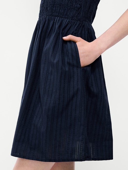 Image number 4 showing, Smocked Puff-Sleeve Flare Mini Dress