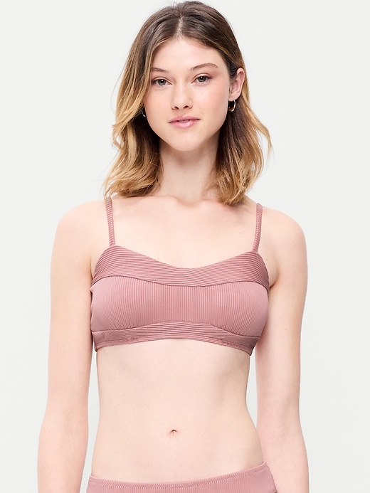 Image number 1 showing, Ribbed Bra Bikini Swim Top