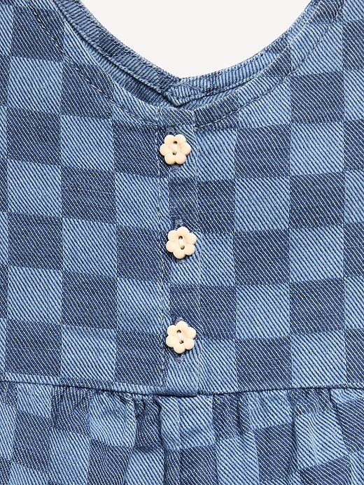 Image number 3 showing, Oversized Sleeveless Chambray Romper for Toddler Girls