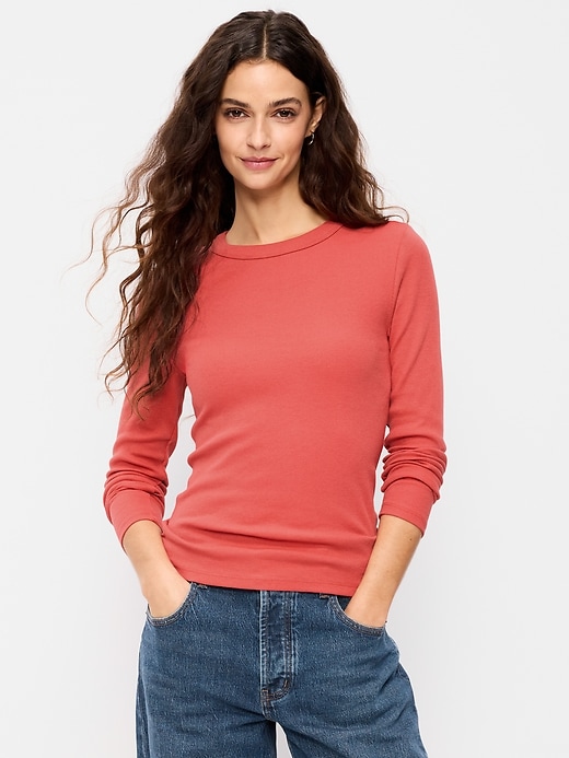 Image number 1 showing, Snug Long-Sleeve Crew-Neck T-Shirt
