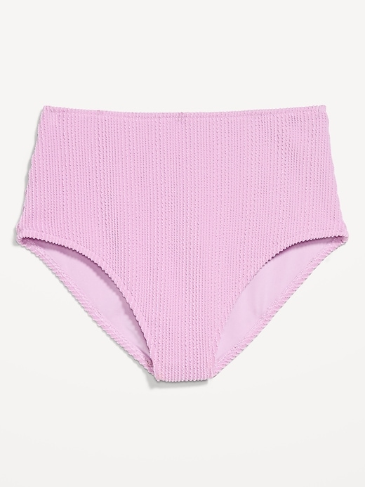 Image number 4 showing, High-Waisted Ribbed Bikini Swim Bottoms