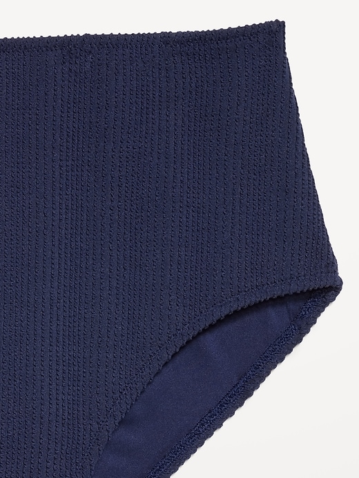 Image number 9 showing, High-Waisted Ribbed Bikini Swim Bottoms