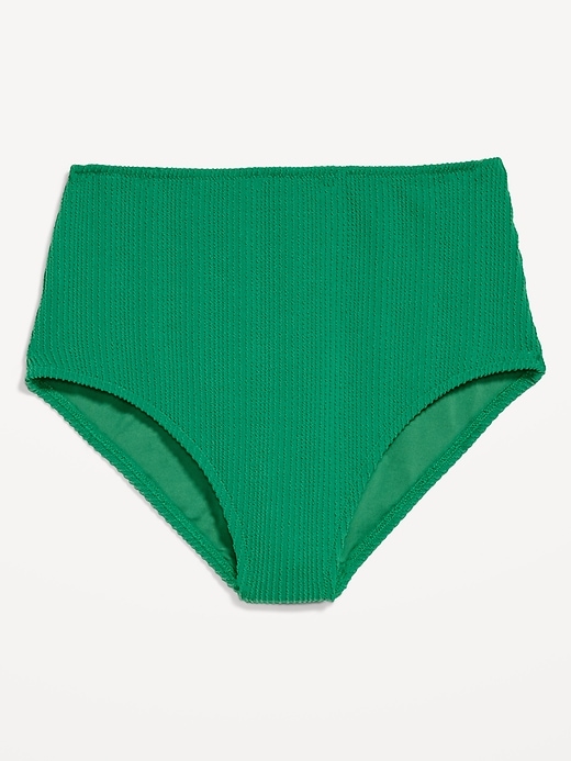 Image number 4 showing, High-Waisted Ribbed Bikini Swim Bottoms