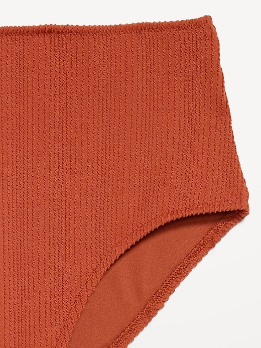 Image number 9 showing, High-Waisted Ribbed Bikini Swim Bottoms