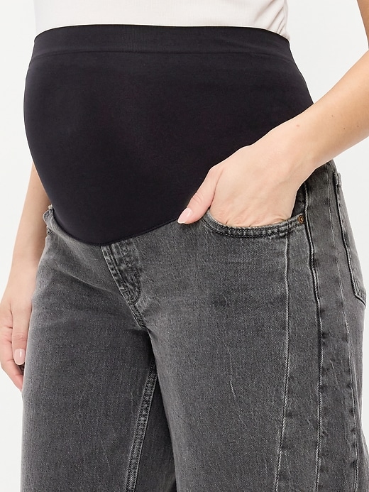 Image number 5 showing, Maternity Full-Panel Barrel Ankle Jeans