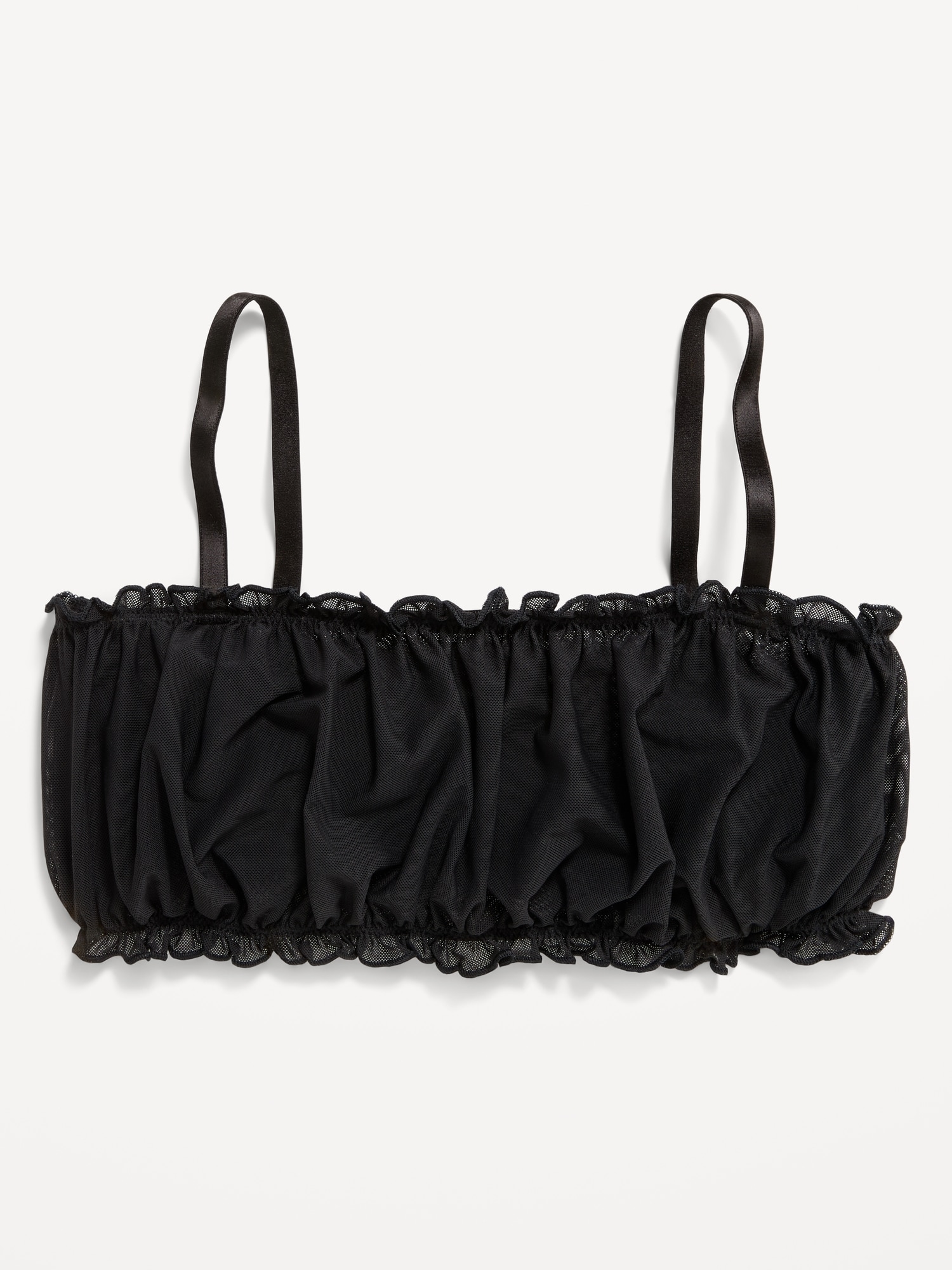 Ruffle-Edge Mesh Bralette