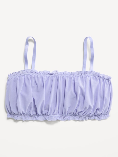 Ruffle-Edge Mesh Bralette