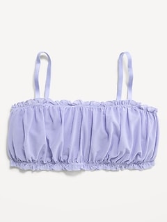 Ruffle-Edge Mesh Bralette