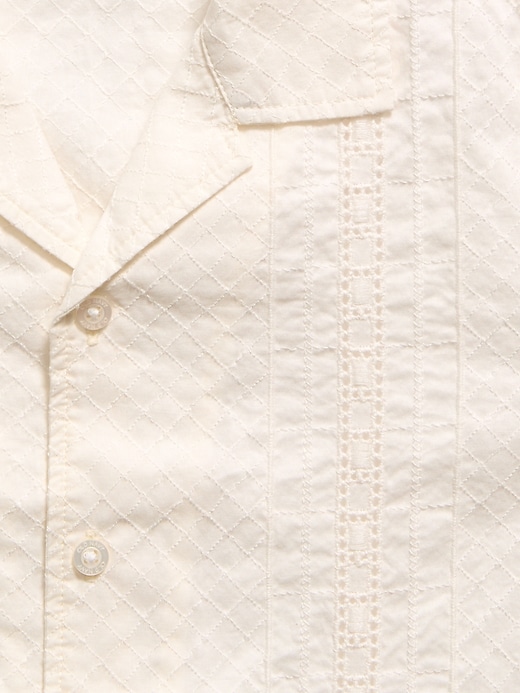 Image number 4 showing, Short-Sleeve Embroidered Eyelet Shirt for Boys