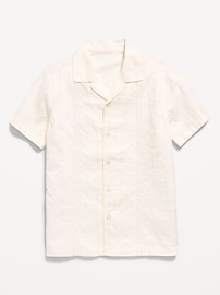 Image number 1 showing, Short-Sleeve Embroidered Eyelet Shirt for Boys