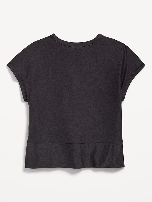 Image number 3 showing, CloudMotion Short-Sleeve Front-Knot T-Shirt for Girls