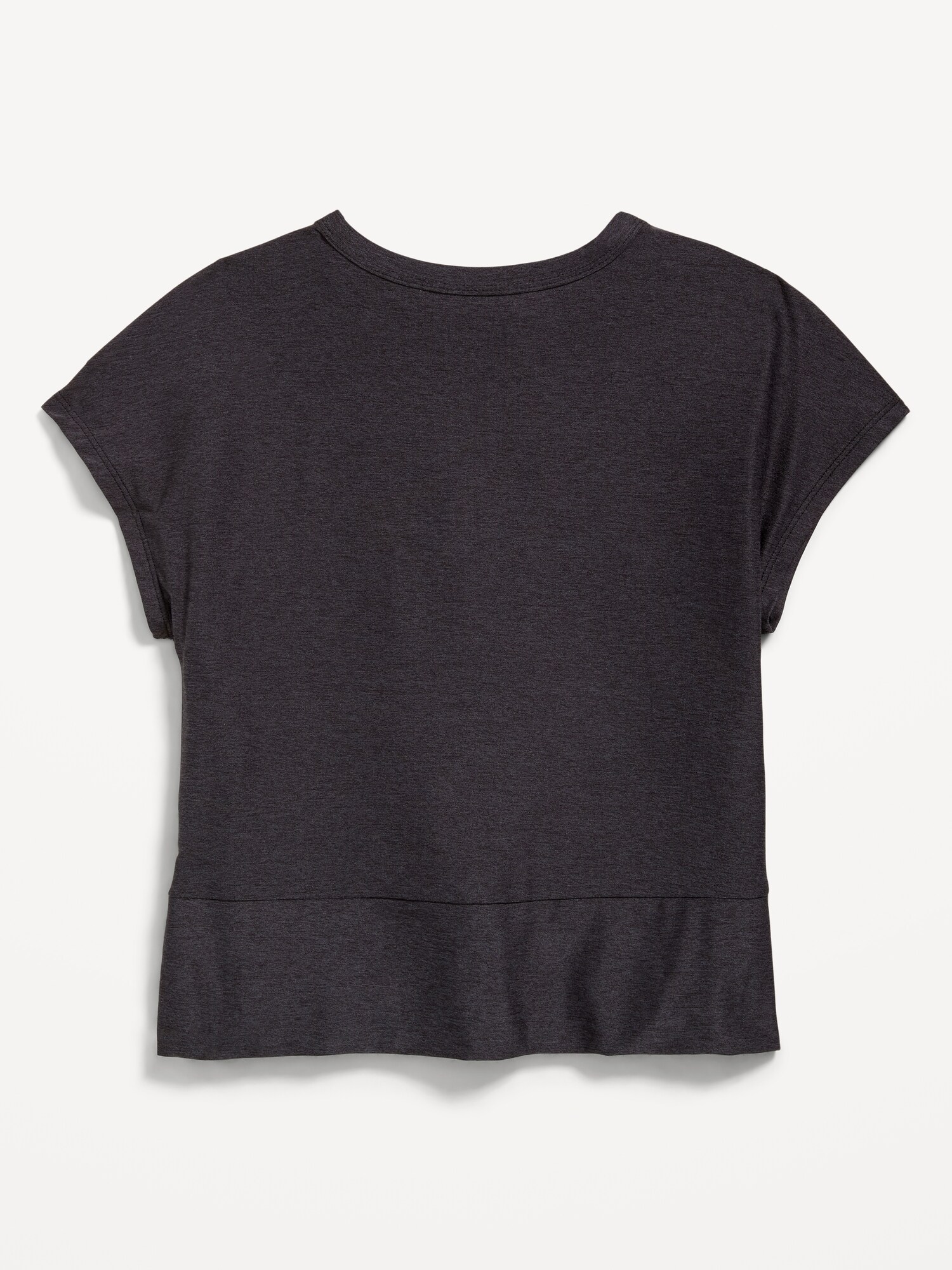 Футболка Old Navy CloudMotion Short-Sleeve Front-Knot T-Shirt для девочек, цвет: Чёрный — фото 4