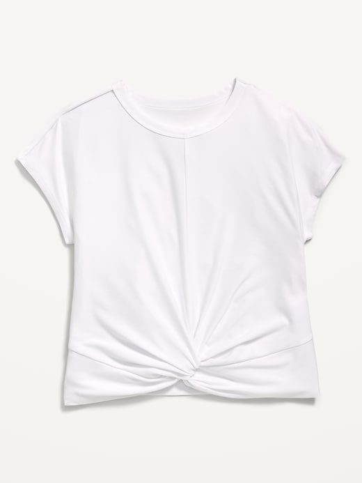 Image number 1 showing, CloudMotion Short-Sleeve Front-Knot T-Shirt for Girls