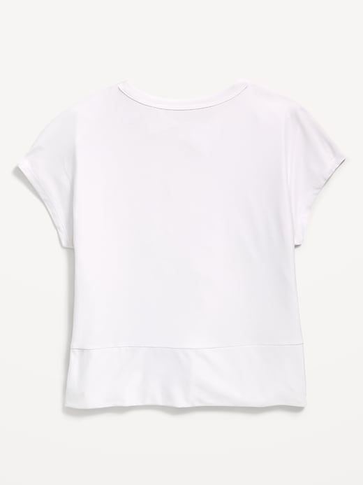 Image number 3 showing, CloudMotion Short-Sleeve Front-Knot T-Shirt for Girls