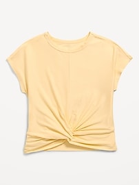 Image number 3 showing, CloudMotion Short-Sleeve Front-Knot T-Shirt for Girls