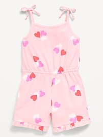 Image number 1 showing, Sleeveless Tie-Bow Ribbed Romper for Toddler Girls