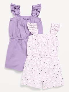 Sleeveless Romper 2-Pack for Toddler Girls