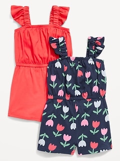 Sleeveless Romper 2-Pack for Toddler Girls