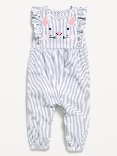 Sleeveless Ruffle-Trim One-Piece for Baby