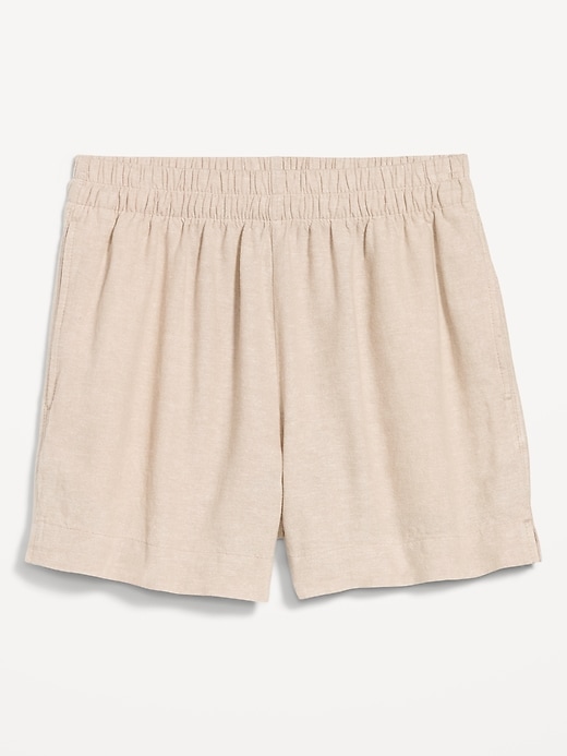 Image number 4 showing, High-Waisted Linen-Blend Shorts -- 3.5-inch inseam