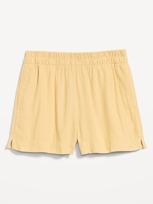 Image number 4 showing, High-Waisted Beach Linen Pull-On Shorts